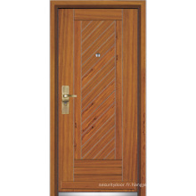 Porte d&#39;entrée en bois en acier / porte en bois en acier (YF-G9058)